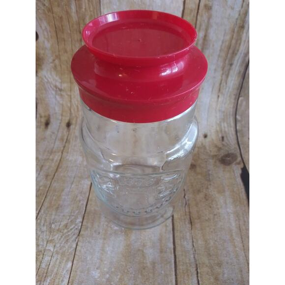 Vintage Anchor Hocking 1779 Liberty Bell Jar w/ red Lid (shelf) - Picture 3 of 4